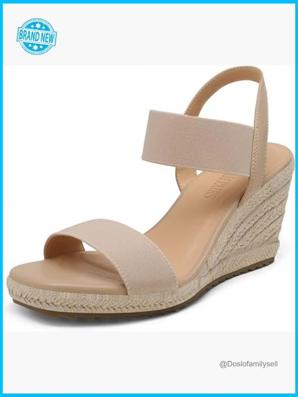 Open Toe Espadrilles Platform Wedges Sandals Dressy Summer Slip On Elastic